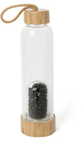 550 Ml Natürliche Kristallwasserflasche Wiederverwendbare Kristallwasserflasche Quarz-Kristallpunkt-Heilungselixier-Punkt-Reiki-Kristall Energie-Wasserflasche Edelstein-Infundierte Wasserflasche