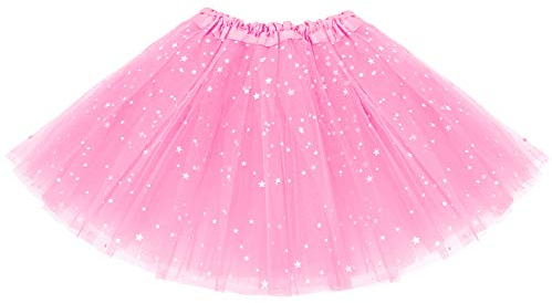 KEREDA Kinder Mädchen Tüllrock Pailletten Tütü Röcke Glitzer Bunt Ballettrock 2-7 Jahre,Rosa