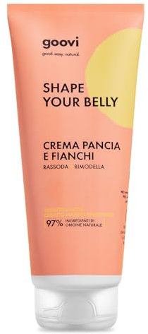 Goovi, Shape Your Belly, straffende und remodellierende Creme mit natürlichen Wirkstoffen, hilft bei der Bekämpfung von Fettbildung, strafft die Haut des Körpers, 200 ml