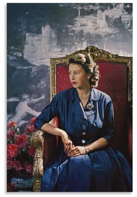 EKoKim Queen Elizabeth II Kunstposter, dekoratives Gemälde, Leinwand, Wandposter und Kunstdruck, modernes Familienschlafzimmer-Dekor-Poster, 20 x 30 cm