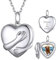 Supcare Collana con Foto Personalizzata, Cuore Collana Portafoto con l'Abbraccio, Argento 925 con Ciondolo Personalizzato, Idee Regalo per Donna Mamma Moglie Fidanzata