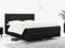 MKS MEBLE Boxspringbett 180x200, Bett 180x200 mit Matratze H4, Boxspringbett 180x200 mit Bettkasten und Topper, Polsterbett 180x200 Füße - GRIMALDI - 180x200 - Schwarz Kunstleder - H4