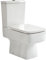 Milano Elswick Modern White Ceramic Close Coupled Toilet WC Black Flush Button