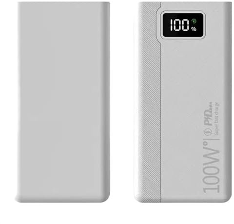 100W Power Bank 3/50000mAh 4 USB Carga rápida Cargador de batería Externo portátil Powerbank (Size : White 50000mAh)