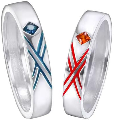 XSLGOGO Anime Darling in der FranXX Ring Zero Two Hiro Unisex Einstellbare Paar Ringe