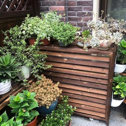 Wooden Air Conditioner Fence Screen, Air Conditioning Covers Outdoor, Air Conditioning Frame, Protective Grilles For Air Conditioners And Heat Pumps, Air Conditioner Screen For Out ( Size : 110x50x85c