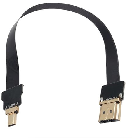 innov8 Cable de extensión de audio y vídeo FPV plano HDMI macho a micro HDMI macho | 0,3 m