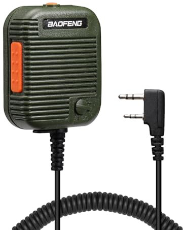Baofeng BS-UV25 Tactical Lautsprechermikrofon, Handlautsprecher mit Einstellbarer Lautstärke, Kompatibel UV-25 UV-5R UV-17R GT-5R UV-5RM Plus Radioddity GM-30 GA-2S GA-510