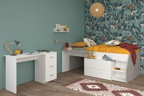 Parisot Kinderzimmer 2-teilig Milky 17 Weiß/Grey Loft
