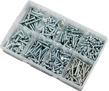 Zinc Plated Self Tapping Screws Slotted Pan Head 8-12 Assorted Box 330pcs