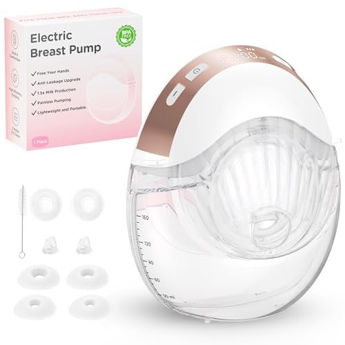 Jheppbay Electric Breast Pump Wearable, Leakproof Portable Hands Free Pump, 205g Ultra-Light Wireless Electrical Pump with 3 Modes 12Levels, Discreet Design for Nursing Moms at Work Home Travel