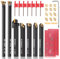 28 Pezzi Utensili Tornio per Metallo 8mm Multifunzione Duro Inserti Titolari Bar Alesatore con Chiavi per Supporto dell'Utensile con Inserti in Carburo Lama (8mm)