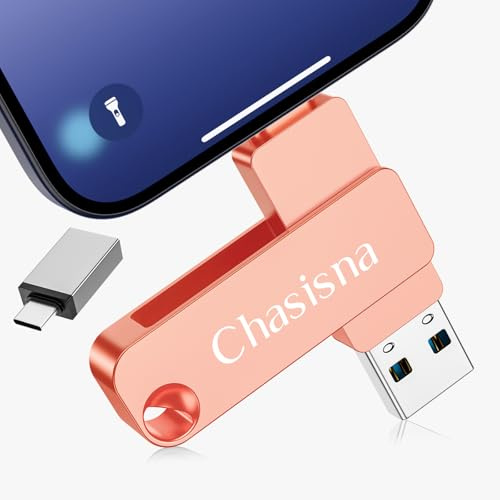 Chasisna Cle USB Phone Stockage 128 Go avec Connecteur i OS Type C et USB | Clé USB Phone pour Transfert De Photos et Vidéos Cle USB pour Phone1Pad,Tablette, PC et Android – sans Application Requise