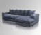 Amaris Elements | Ecksofa 'Moore' blau grau Samt L-Sofa mit Ottomane 3m | 5 Farben + 4 Größen