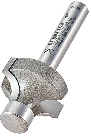 Trend Professional Pin Guided Round Over Router Cutter, 6.3mm Radius, 1/4 Inch Shank, 22mm Cut Diameter & 12.6mm Cut Length, Tungsten Carbide Tipped, 7E/2X1/4TC