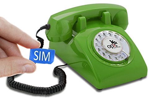 Opis 60s Mobile: Seniorentelefon mit SIM Karte/GSM Telefon wie EIN Vintage Festnetztelefon/Retro Tischtelefon für die Simkarte, einfach zu benutzen für Senioren, bei Demenz, usw. in Grün