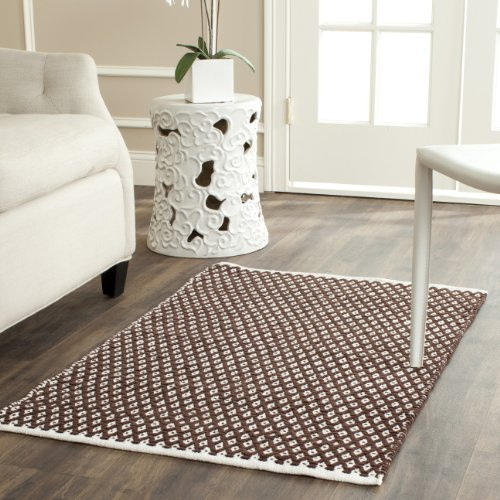 SAFAVIEH Boston Collection Accent Rug - 2'6 x 4', Brown, Handmade Flat Weave Cotton, Ideal for High Traffic Areas in Entryway, Living Room, Bedroom (BOS685A)