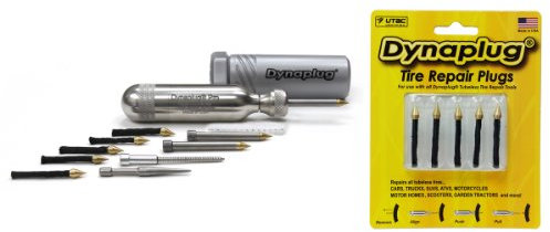 DYNAPLUG Tubeless Tire Repair Tool Kit, Pro Aluminum with Extra Repair Plugs 5-Pack, Made in USA