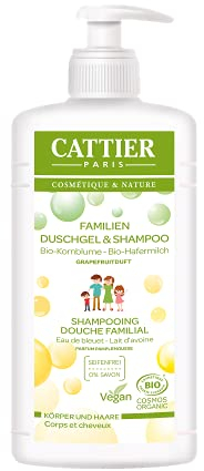 Cattier Duschgel & Shampoo, Grapefruit, für die ganze Familie, zertifizierte Naturkosmetik, 500 ml