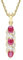 Ivy Gems 9ct Yellow Gold Ruby and Diamond Cross Over Pendant with 46cm Prince of Wales Chain