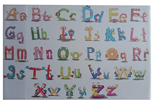 BYUP Schreibtischunterlage 58,5x38,5 cm / mit Alphabet 'ABC' (weiß, Filz)