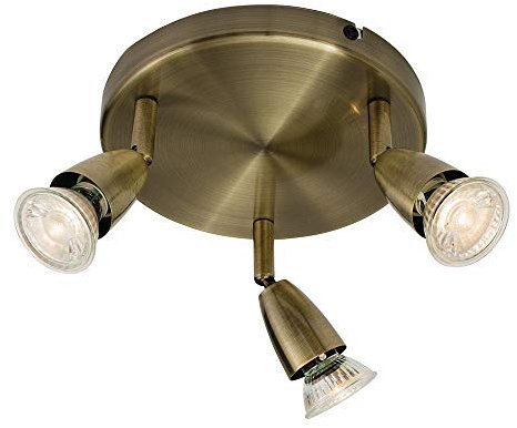 Saxby Amalfi 50W 3 Light Round Antique Brass Decorative Commercial Domestic Adjustable Spotlight