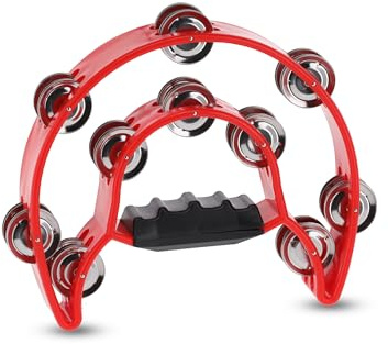 GEWA jingle wreath half moon - 20-pairs of chrome-plated jingles - double row - color red