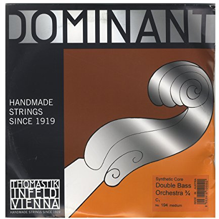 Thomastik single string for double bass 3/4 dominant - C string nylon core, chrome wound, orchestral tuning, medium