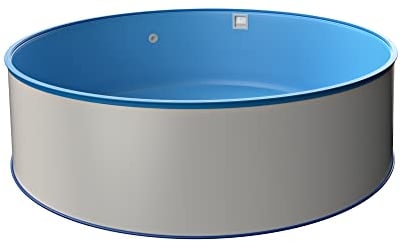 Pool Ø 5m Tiefe 1,20m, 0,6mm Stahlmantel & 0,6mm Innenfolie mit Keilbiese