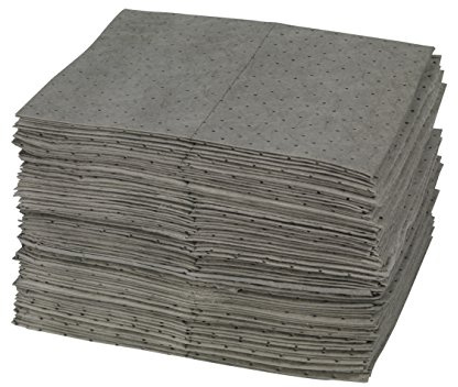Brady SPC GP300 Universal Medium Weight Absorbent Pad (Chemical/Oil/Water), MAXX Enhanced, Gray, 15 W x 19 L. Perforated. 100 pads per case