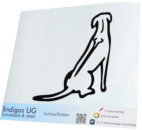 INDIGOS UG Auto Aufkleber Rhodesian Ridgeback - schwarz - 88x99 - Selbstklebender Sticker für Auto, Fenster, Bus oder LKW - UV-beständig & wetterfest