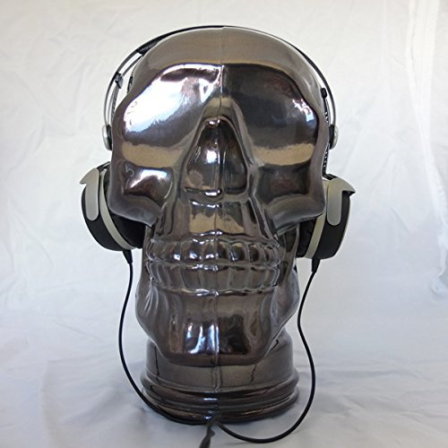 AMP3 Luxury Glass Skull Headphones Stand Colour SILVER