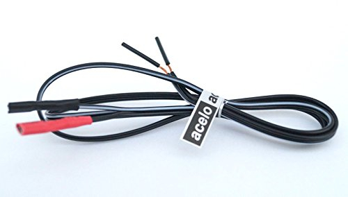 acelo - Fahrrad - Lichtkabel, Doppelkabel, Kabel -mit Flachstecker einseitig, zweite Seite abisoliert - 2-adrig - Original: acelo (Länge: 60 cm.)