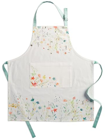 Maison d' Hermine Colmar 100% Cotton 1 Piece Kitchen Apron with an Adjustable Neck & Visible Center Pocket with Long Ties for Women Men | Chef (27.50x31.50)