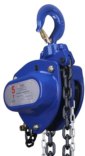 Pallit Flaschenzug CHAINPRO-L 5000 kg Tragkraft 5 m Hubhöhe extralange & robuste Bedienkette 360° drehbarer Haken Seilzug Kettenzug Kettenflaschenzug