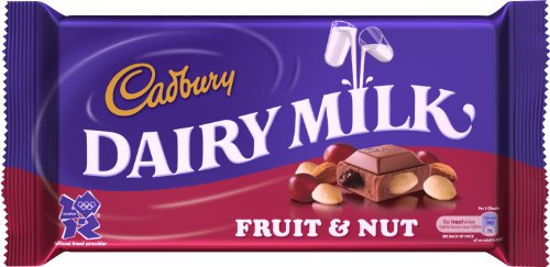 12 x Cadbury Chocolate Bars 200g (7oz) - Made in England (12 x Cadbury FRUIT & NUT 200g (7oz)) by Kraft Foods UK