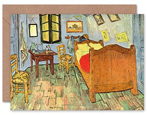 Wee Blue Coo VINCENT VAN GOGH BEDROOM OLD MASTER ART PAINTING BLANK GREETINGS CARD