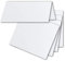 50x Tischkarten in Hochweiß (Weiß) - 4,5 x 10 cm - blanko - Doppel-Karten - als Platzkarten und Namenskarten für Hochzeit und Feste