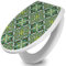 banjado Toilettendeckel mit Absenkautomatik 44,5x37cm / WC Sitz mit Absenkautomatik/Toilettensitz Duroplast mit Edelstahl Scharnieren/Klodeckel mit Absenkautomatik Motiv Grünes Muster