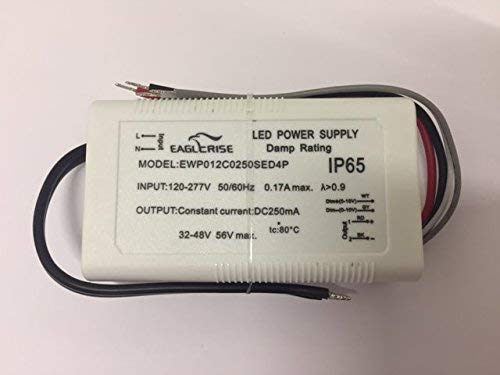 LED Trafo Eaglerise Transformator Treiber Driver 250mA IP65 konstant, 32-48V regelbar