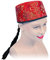 Bristol Novelty-BH442 Sombrero chino (tela roja con trenza), color rojo, negro (BH442)