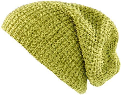 PEARL urban Strickmütze: XXL-Strick-Mütze Long Beanie, hellgrün (Beanie-Strickmütze, warme Strickmütze)