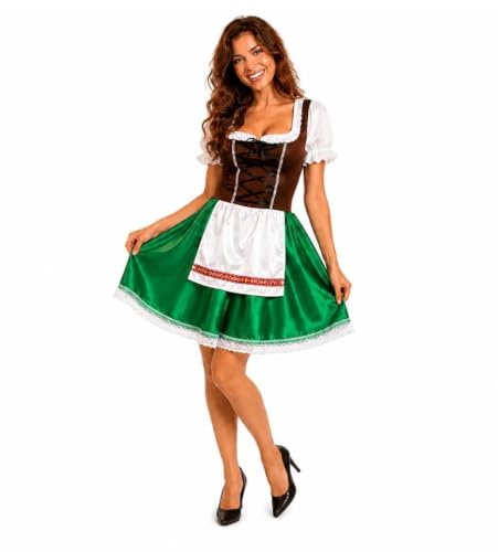 Ladies Oktoberfest Beer Maid Bavarian Fancy Dress Costume Set Outfit Medium