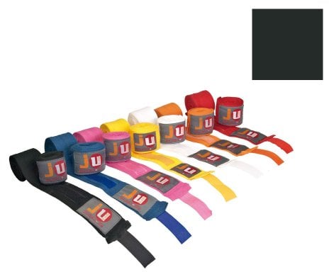 Ju-Sports Boxbandagen ca. 3m - schwarz I Box Bandagen aus Baumwolle mit Daumenschlaufe & Klettverschluss I Kickboxen, MMA, Muay Thai I Herren & Damen