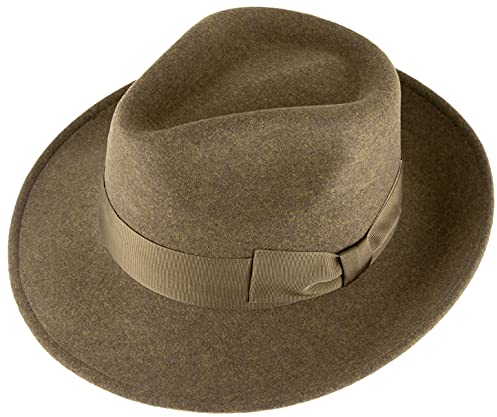 Alpenleder Hut - Modell: Palermo (Handgefertigt) - Nachhaltiges Bio-Filz aus regionaler Landwirtschaft | Fedora Wollhut, Hüte Damen & Herren, Filzhut *Fair Produziert* (Größe S, 55-56cm, Forest Green)