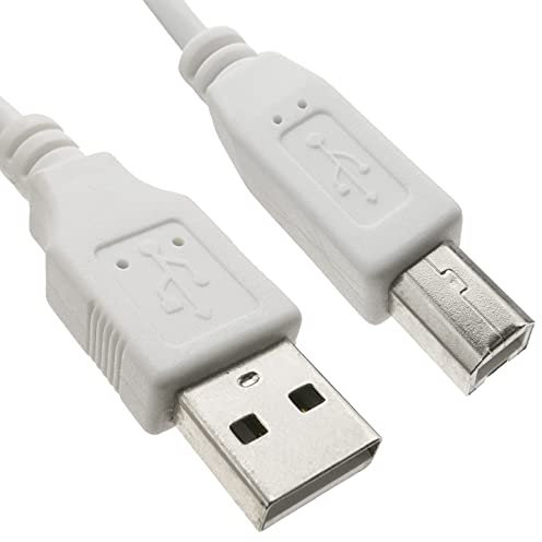 BeMatik - Cable USB 2.0 AB Macho Blanco 20cm