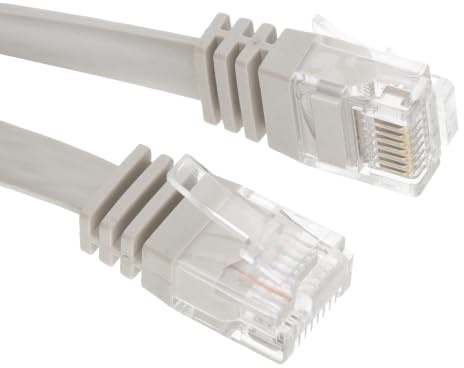 kenable Flat Cat6 Ethernet Cable Low Profile Gigabit Network Patch Lead Pure Copper RJ45 1000Mbps 10m Beige