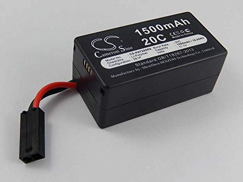 vhbw Battery compatible with Parrot AR Drone 1.0, AR Drone 2.0HD, AR Drone 2.0 Drone Multicopter Quadrocopter (1500mAh, 11.1V, Li-Polymer)