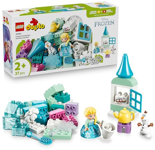 LEGO DUPLO Disney Frozen Kreativbox mit ELSA und Olaf 10462 | Spielzeug ab 2 Jahren für Jungen & Mädchen, Montessori Set mit 2 Figuren, Lernspielzeug, Geschenk für Kinder, 37 Teile