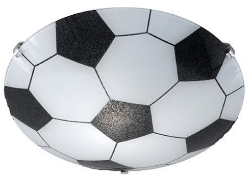 Trio-Leuchten 6160011-00 Deckenleuchte -Fussball- 1xE27 max. 60W D:30cm Glas opal weiß/schwarz